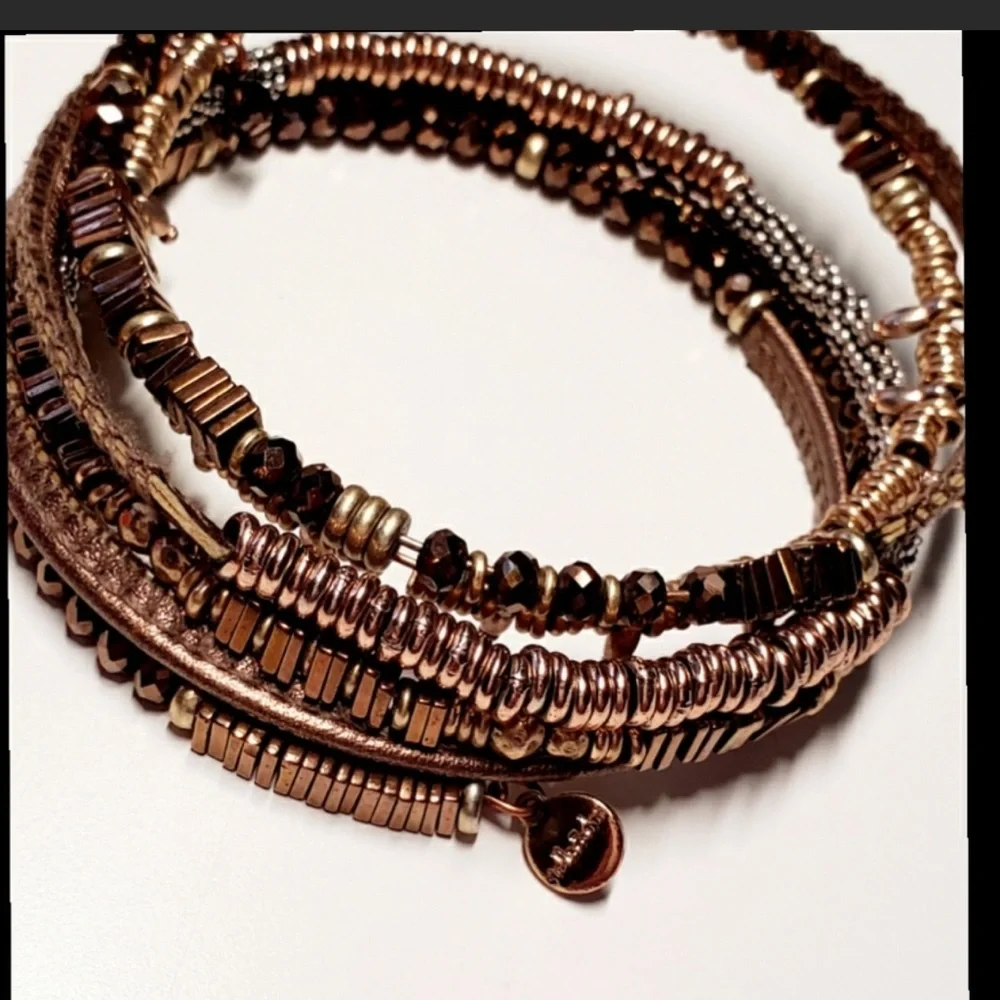 Stella & Dot Jarne Coil Bracelet-Bronze.